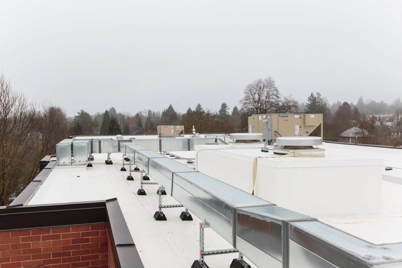 Hawthorne East Apartments Roof HVAC System Angled Shot