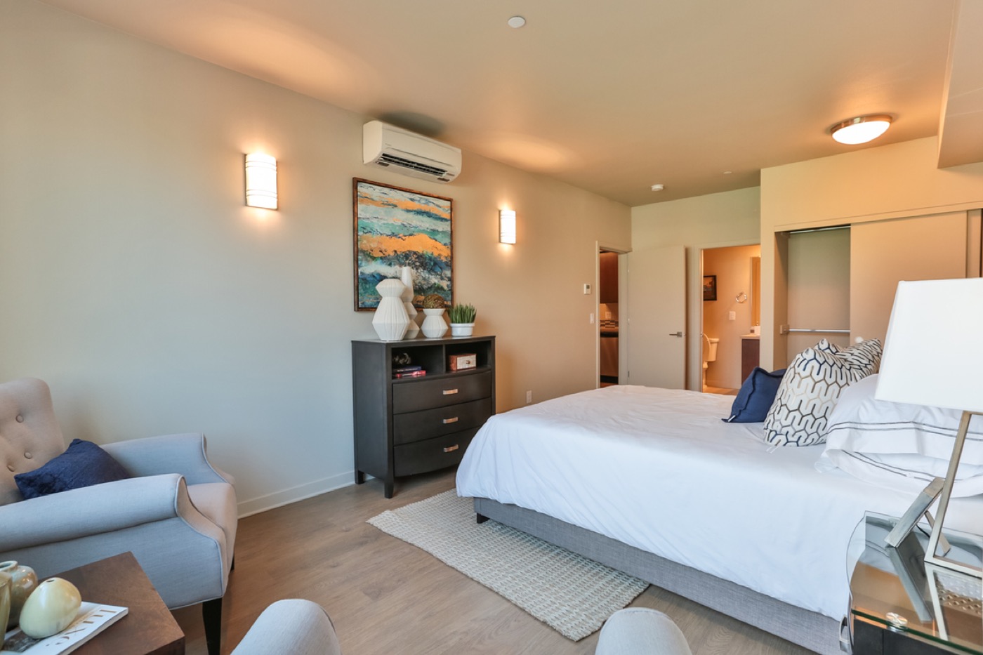 Serrano Apartments Interior Ceiling Mounted Cassette Heads w/ Fresh Air Kits & Wall Mounted Unit